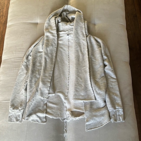 NSF Open Front Hooded Cardigan Gray Size M - Picture 1 of 6